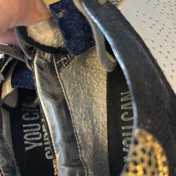 P448 John Sneakers Blue White Gold Leopard 40 - Picture 7 of 8